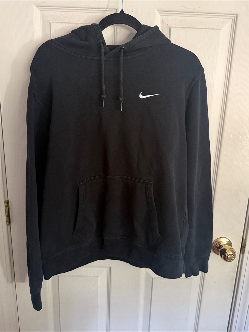 Nike Black Pullover Hoodie with White Swoosh